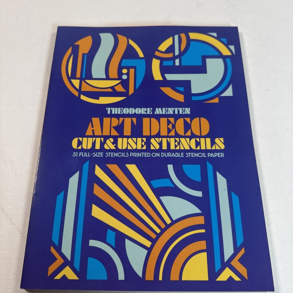 Art Deco Cut & Use Stencils by Theodore Menten 1977 Vintage 51 Full Size Stencil